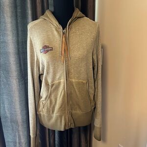 Harley-Davidson Tan Zip-Up Hoodie